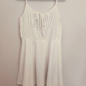SHEIN White Eyelet Mini Dress